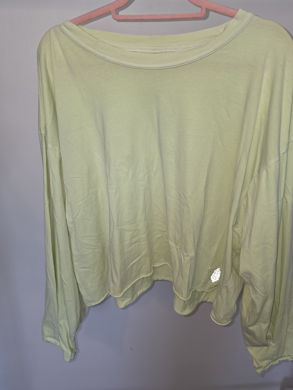 Free People Movement Oversized Long-Sleeve Tee in Pale Lemon